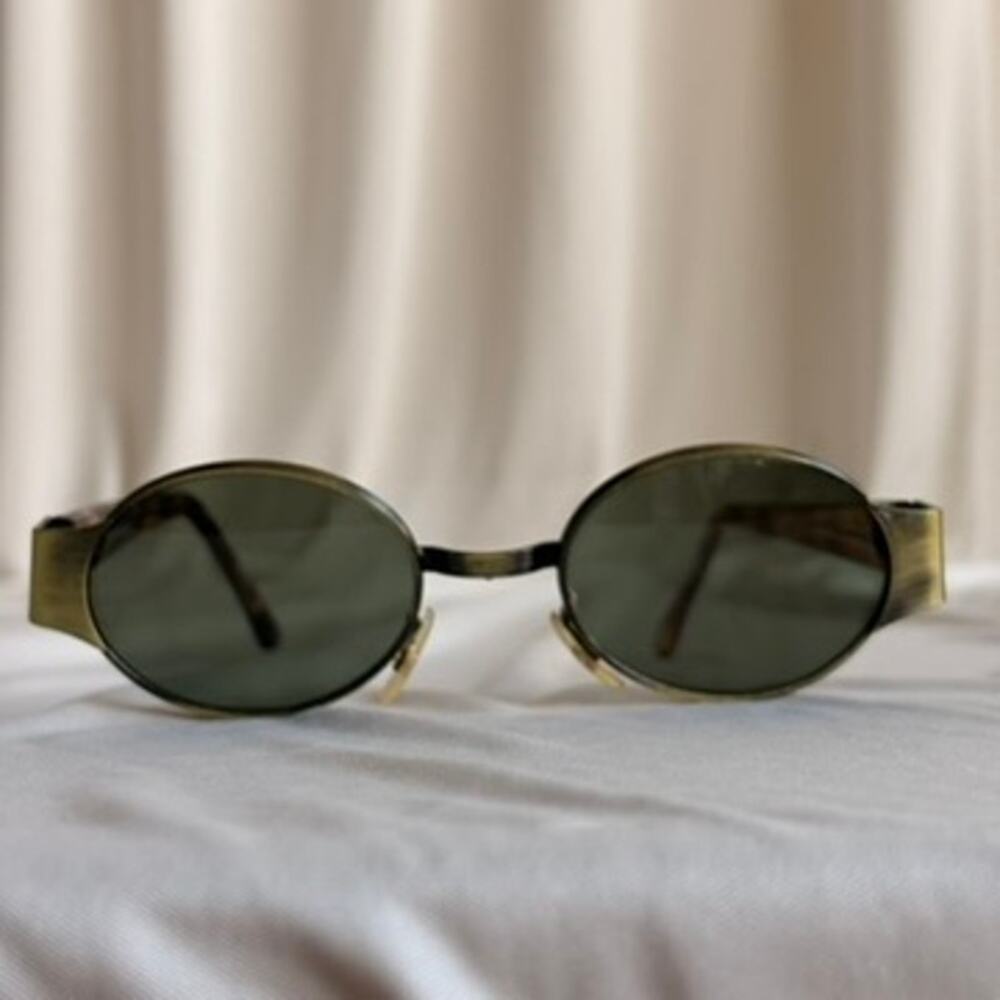 Olive Green Oval Women's Sunglasses - Brand Unspecified